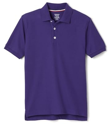 French Toast Unisex Kids Short Sleeve Pique (Standard & Husky) Polo Shirt, Purple, XL