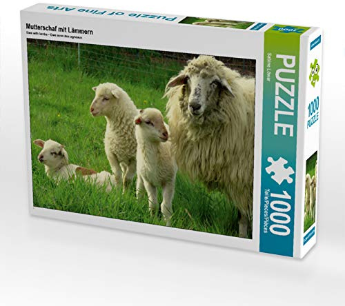 CALVENDO Puzzle Mutterschaf mit Lämmern | 1000 Teile Lege-Größe 64 x 48 cm Foto-Puzzle für glückliche Stunden