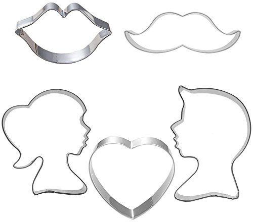 Cheerlife 5-teilig Ausstechformen Keksausstecher Ausstecher Plätzchenform für Weihnachten Mottoparty Kindergeburtstag Valentinstag Feier (Liebe)