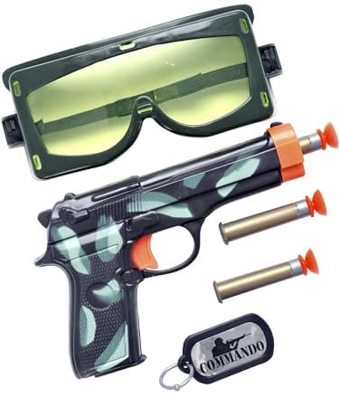 Smiffys Panoplie de militaire, avec arme, balles, lunettes et plaque d'identité Halloween