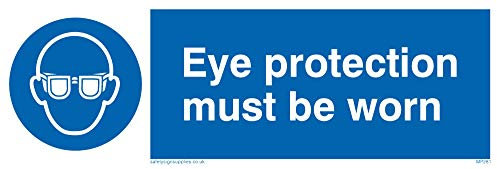 Viking Signs MP281-L15-V Eye Protection Must Be Worn Sign, Vinyl, 50 mm H x 150 mm W