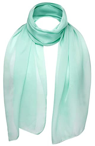 Basic Sense Chiffon Schal Sheer Soft Plain Neck Wrap für Frauen ordentlich genäht, Wie