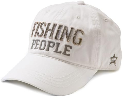 Pavilion Gift Company Fishing People Hat, White, Large