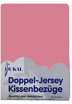 Dukal | Kissenbezug 40 x 40 cm | aus hochwertigem DOPPEL-Jersey | 100% Baumwolle | Farbe: Altrosa