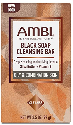 Ambi Skincare Black Soap with Shea Butter, 3.5 Oz (Pack of 2)