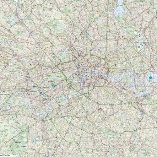 Wall Map of London - 130 x 130 cm | Detailed Laminated Wall Map, Ideal For Home, Office Or Classroom Display.