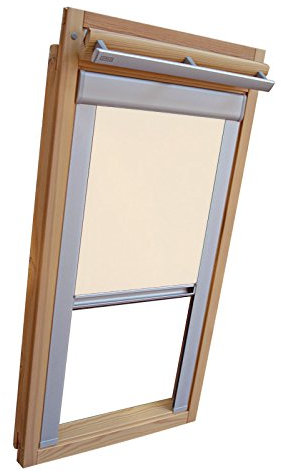 Verdunkelungsrollo Rollo mit Seitenschienen für Velux DKL/DKU-EP GGU,GPU,GHU,GTU MK04 Creme