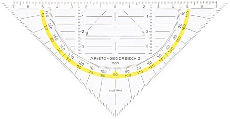 ARISTO AR1553 Geo-Dreieck mit Griff, Plexiglas, 160 mm, glasklar
