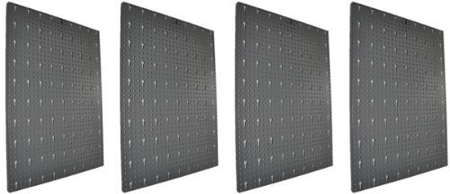 Kreher Lot de 4 panneaux en métal perforés avec vis pour fixation murale 40 x 60 cm