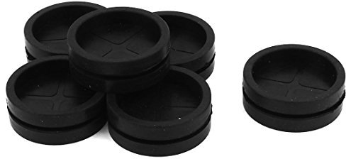 sourcing map Gummi-Kabeldurchführung, 35 mm Außendurchmesser, 6 Stück, Schwarz DE de