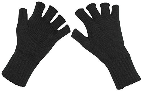 Strick-Handschuhe, schwarz, ohne Finger, Größe S