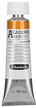 Schmincke - AKADEMIE® Acryl color, ocre jaune en tube de 60 ml, 23661011, peinture acrylique pour artistes, brillante, très résistante à la lumière et sans cadmium, pour la peinture acrylique, techniques mixtes.