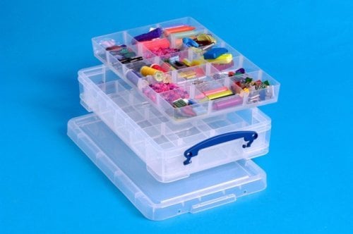 Really Useful 4-Litre Storage Box Transparent with 2 Hobby Dividers