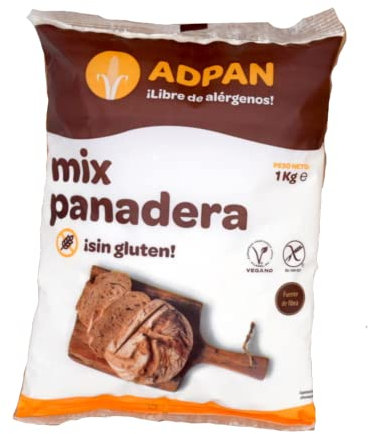ADPAN Preparado de Pan | 1 kg | Sin Gluten | Vegano | Mix Panadera Sin Gluten | Fibra | Mezcla para Pan | Sin Lactosa