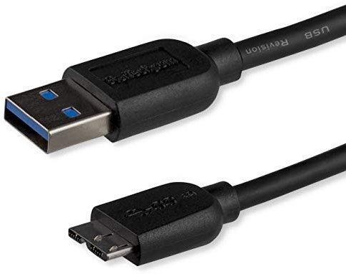 StarTech.com Câble Micro USB 3.0 slim de 3m - Cordon USB A vers Micro B - Câble USB de charge / synchronisation - M/M - Noir (USB3AUB3MS)
