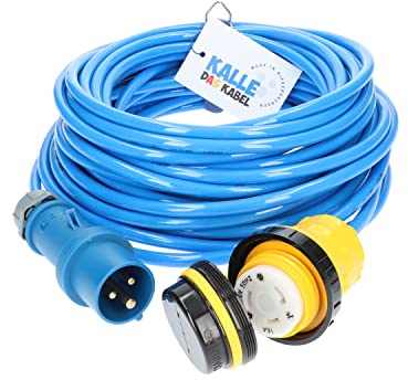 Land-Anschluss-Kabel Polyurethan mit CEE-Stecker/Marinco-Kupplung 2,5 mm² 15 m von KALLE DAS KABEL