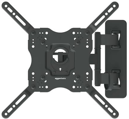 Amazon Basics TV-Halterung/Wandhalterung, schwenkbar, neigbar, für 66 - 140 cm Curved und Flach-TV oder Monitor bis 36 kg, max. VESA 400 x 400 mm, Schwarz