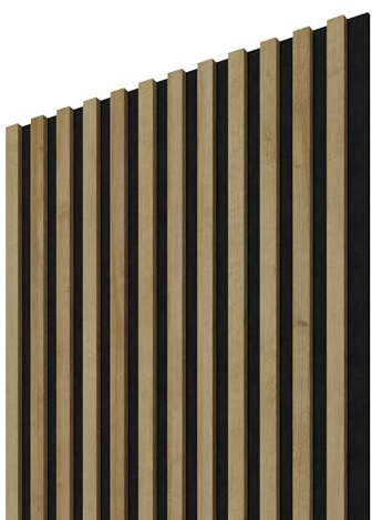 STEGU Panneau Acoustique Mural Tasseau Bois Grand 240x60cm Chêne | Isolation phonique, décoration murale, certifié FSC/PEFC, disponible en 2 formats, effet 3D, pose adhésive