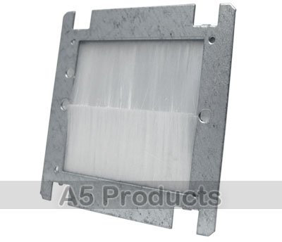 Single 1 Gang Brush Adaptor Plate Cable Entry/Exit - Grid Outlet Module - White