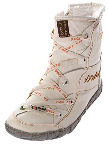 TMA Leder Winter Stiefeletten Damen Knöchel Schuhe gefüttert Weiß Stiefel Knöchelschuhe Gr. 37