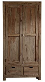 MASSIVMOEBEL24.DE Wohnzimmerschrank Sheesham grau geölt Nature Grey #99