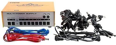 Fame DCT-200 Multi-Power Supply, Universelles Netzteil für Effektgeräte, 1100mA, AC/DC, 8X 9V DC, 1x 12V DC, 1x 12V AC, Kurzschlusssicherung, inklusive Kabelzubehör