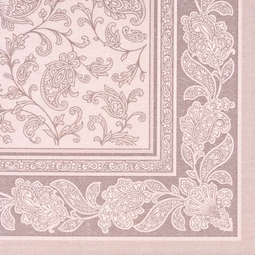 Papstar, 50 Servietten ROYAL Collection 1/4-Falz 40 cm x 40 cm mocca Ornaments, #19894