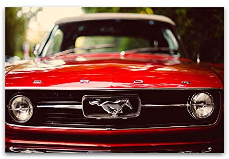 Startonight Impression Sur Verre Acrylique Ford Mustang, Imprimée Tableau Oeuvre Originale Motif Moderne Décoration Prêt à Accrocher 60 x 90 cm