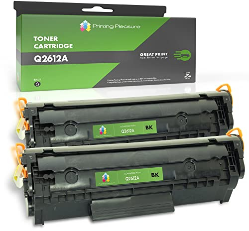 Q2612A Toner Cartridge Compatible with HP Laserjet 1010 1012 1015 1018 1020 1020 1022 1022N 1022nw 3015 3010 3020 3030 3050 3052 3055 M1005 MFP M1319 MFP Printers(Black,2-Pack)