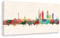 Kunstbruder Leinwandbild - Frankfurt Skyline Farbe (div. Größen) 3D 4cm - Kunstbild Wandbild Kunstdruck Geschenk-Idee Streetart Bürobild 70x140cm