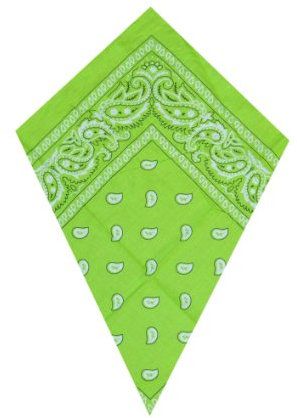 Bandana Neon Green Paisley Head Scarf by Bandana
