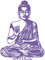 Samunshi® Wandtattoo Buddha Wandsticker 30 x 40cm lavendel