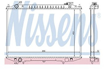 NISSENS 68721 Kühler, Motorkühlung | Kompatibel mit: NISSAN NAVARA, PICK UP