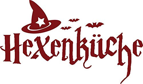 GRAZDesign Wandtattoo Küche Hexenküche | Wandaufkleber Sprüche selbstklebend - 68x40cm / 030 dunkelrot