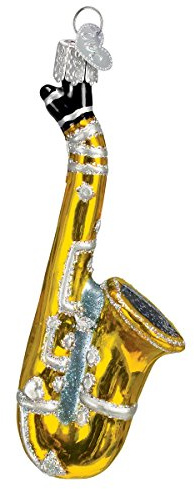 Old World Christmas Musical Instruments Glass Blown Ornaments for Christmas Tree Saxophone