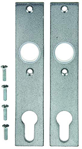 Alberts 554309 Pletina alargada, Un par, Forjada, galvanizada, Barnizada al horno en gris plata, 155 x 30 mm