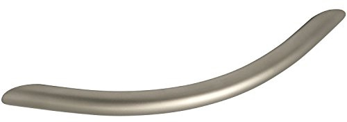 OBF-Online-Discount 72139409 vernickelt matt Grimme Basic Schubladengriff Meduna Möbelgriff (gebogen) ø 10 mm, Breite 151 mm Griff Stahl, Lochabstand 128 mm