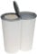 2x 25Lt Round Edge Plastic 2 Compartment Waste Recycle Bin Dustbin & Pop Up Lid