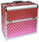 NAILS FACTORY | N&BF Profi Kosmetikkoffer groß | 35 x 22 x 36 cm | Rose Diamonds | robuster Nagelkoffer aus Aluminium | Beautycase mit viel Staurum | Aufklappbare Fächer 2 Etagen