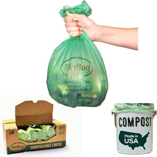 BioBag Certified Compostable Commercial Food Scrap Bags, 2 Gallon, 600 Ct