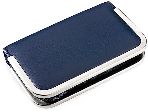 REMOS Nageletui leer aus echtem Leder zum Bestücken mit 6 Instrumenten - blau