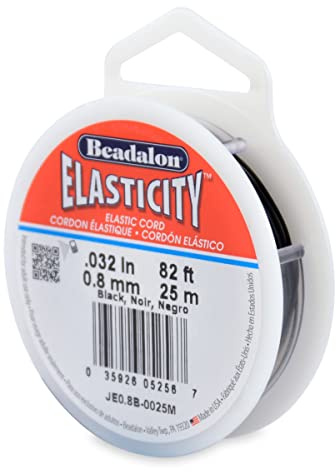 Beadalon 0.8 mm 25 m Elastcity, Black