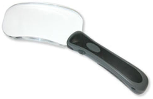 Carson Lighted RimFree 2x Handlupe mit LED, ergonomischem Griff und Linse im Rechteckformat (RM-77)