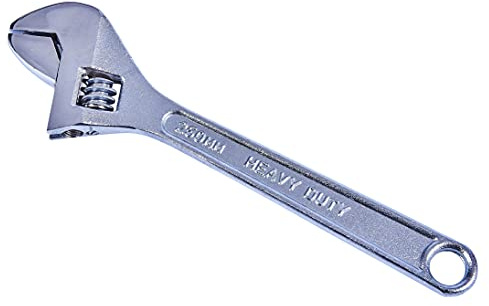 Amtech - 10 Adjustable Wrench, Chrome Plated Carbon Steel, 30mm (1) Jaw Opening, Corrosion Resistant