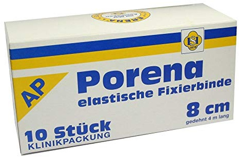 PORENA elast.Mullbinde 8 cm weiß o.Cello 10 St