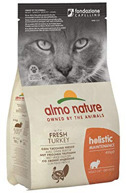 Almo Nature Life Maintenance, Trockenfutter Katze Adulto mit Frischer Truthahn | Packung mit 400 g