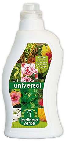 Flower - Fertilizante Universal Jardinero 1L | Estimula Fotosíntesis | Rico en NPK y Micronutrientes | Para Todo Tipo de Plantas | Uso en Suelo y Foliar, Verde, 11x7x25.5 cm, Líquido