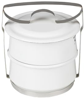 Riess, 0329-033, Essensträger 2-teilig, CLASSIC- WEISS, Durchmesser 14 cm, Höhe 20 cm, Emaille, weiß, Induktion