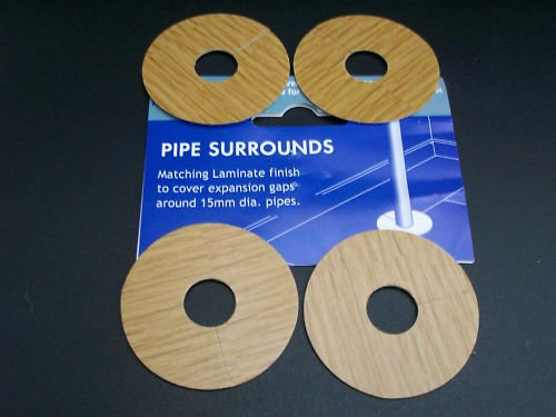 CWF x4 Oak FC15 Self Adhesive Pipe Cover/Rose/Rad Rings for Laminate