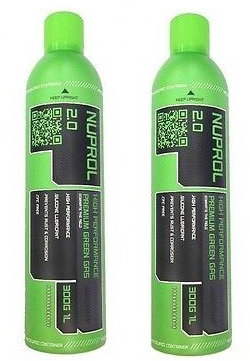 JD Bug Nuprol 2.0 Green Gas Airsoft Gas 300g 100ml High Performance BB Gas (Pack of 2)